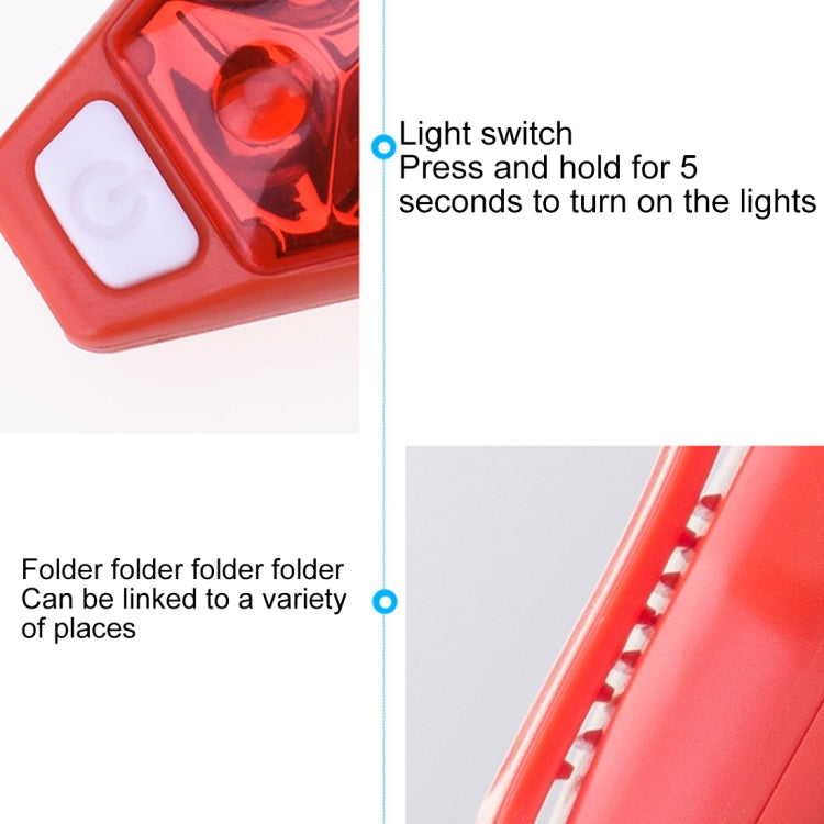 Feu arrière multifonctionnel d'avertissement pour vélo, lumière LED à clip arrière, lumière LED à clip arrière (rouge), lumière LED à clip arrière (blanc), lumière LED à clip arrière (noir), lumière LED à clip arrière (violet)