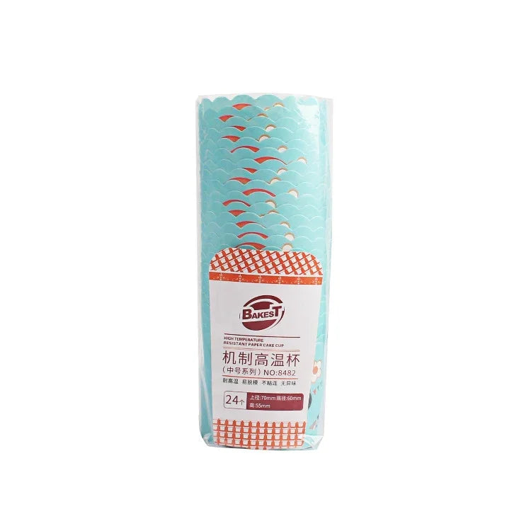 24 pièces / paquet de moules à muffins ronds laminés pour gâteaux, moules à cupcakes en chocolat, taille : 7 x 6 x 5,5 cm, livraison couleur aléatoire, 6,8 x 5 x 3,9 cm