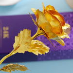 Fleur artificielle décorée de feuille d'or 24K, Livraison couleur aléatoire, Feuille d'or 24K