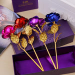 Fleur artificielle décorée de feuille d'or 24K, Livraison couleur aléatoire, Feuille d'or 24K