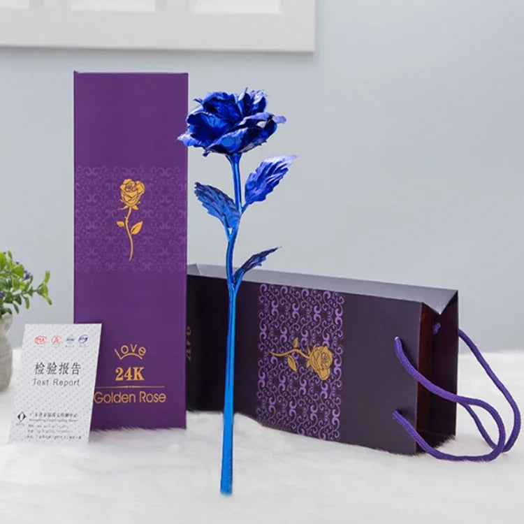 Fleur artificielle décorée de feuille d'or 24K, Livraison couleur aléatoire, Feuille d'or 24K