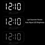 Réveil multifonction créatif à affichage LED miroir réfléchissant avec fonction snooze et 2 ports de charge USB