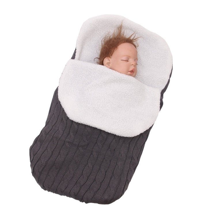 Turbulette tricotée épaisse pour bébé, sac de couchage enveloppant pour nouveau-né, bandeaux chauds pour bébés, sac de couchage d'intérieur pour poussette.