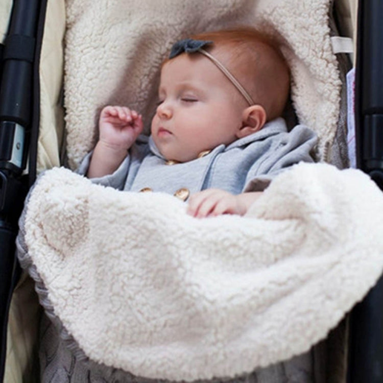 Turbulette tricotée épaisse pour bébé, sac de couchage enveloppant pour nouveau-né, bandeaux chauds pour bébés, sac de couchage d'intérieur pour poussette.