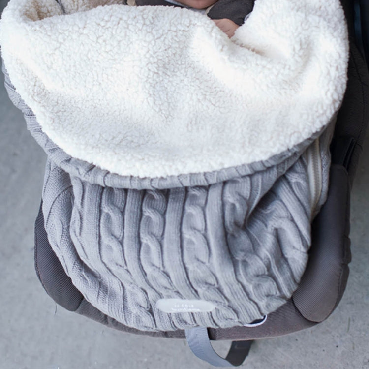 Turbulette tricotée épaisse pour bébé, sac de couchage enveloppant pour nouveau-né, bandeaux chauds pour bébés, sac de couchage d'intérieur pour poussette.