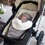 Turbulette tricotée épaisse pour bébé, sac de couchage enveloppant pour nouveau-né, bandeaux chauds pour bébés, sac de couchage d'intérieur pour poussette.