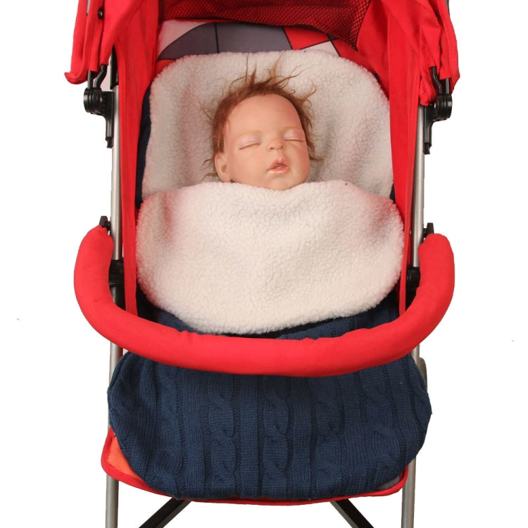 Turbulette tricotée épaisse pour bébé, sac de couchage enveloppant pour nouveau-né, bandeaux chauds pour bébés, sac de couchage d'intérieur pour poussette.