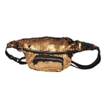 Sac banane à paillettes double couleur Trousse de maquillage Sac à main sirène Sac de poitrine pour femmes et filles Sac de téléphone portable de voyage