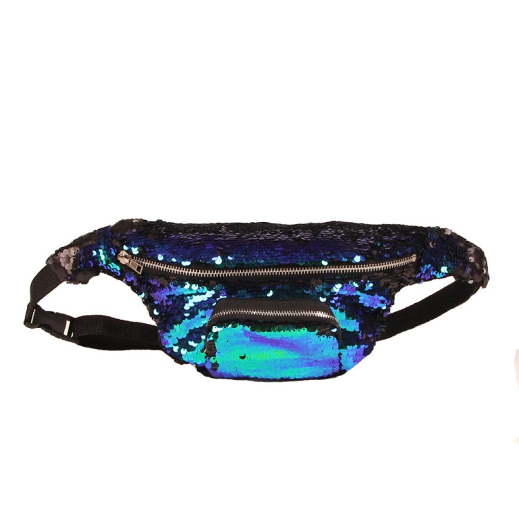 Sac banane à paillettes double couleur Trousse de maquillage Sac à main sirène Sac de poitrine pour femmes et filles Sac de téléphone portable de voyage