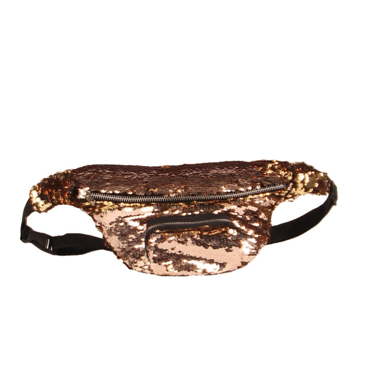 Sac banane à paillettes double couleur Trousse de maquillage Sac à main sirène Sac de poitrine pour femmes et filles Sac de téléphone portable de voyage