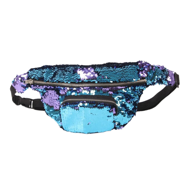 Sac banane à paillettes double couleur Trousse de maquillage Sac à main sirène Sac de poitrine pour femmes et filles Sac de téléphone portable de voyage