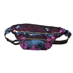 Sac banane à paillettes double couleur Trousse de maquillage Sac à main sirène Sac de poitrine pour femmes et filles Sac de téléphone portable de voyage