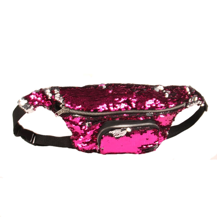Sac banane à paillettes double couleur Trousse de maquillage Sac à main sirène Sac de poitrine pour femmes et filles Sac de téléphone portable de voyage