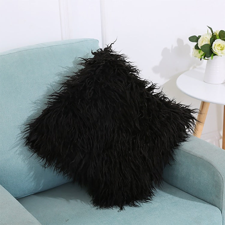 Housse de coussin longue en peluche velours populaire, housse de coussin carrée en fourrure pour la décoration de la maison, de la chambre, taille: 45 x 45 cm