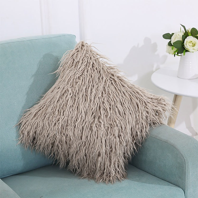 Housse de coussin longue en peluche velours populaire, housse de coussin carrée en fourrure pour la décoration de la maison, de la chambre, taille: 45 x 45 cm