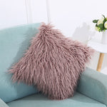 Housse de coussin longue en peluche velours populaire, housse de coussin carrée en fourrure pour la décoration de la maison, de la chambre, taille: 45 x 45 cm