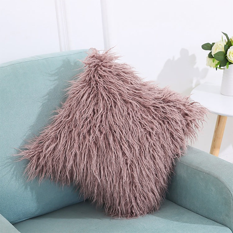 Housse de coussin longue en peluche velours populaire, housse de coussin carrée en fourrure pour la décoration de la maison, de la chambre, taille: 45 x 45 cm