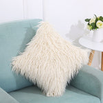 Housse de coussin longue en peluche velours populaire, housse de coussin carrée en fourrure pour la décoration de la maison, de la chambre, taille: 45 x 45 cm