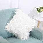 Housse de coussin longue en peluche velours populaire, housse de coussin carrée en fourrure pour la décoration de la maison, de la chambre, taille: 45 x 45 cm