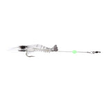 Leurre de pêche lumineux en forme de crevette, appât de pêche artificiel avec hameçon, longueur : 7 cm, blanc et noir
