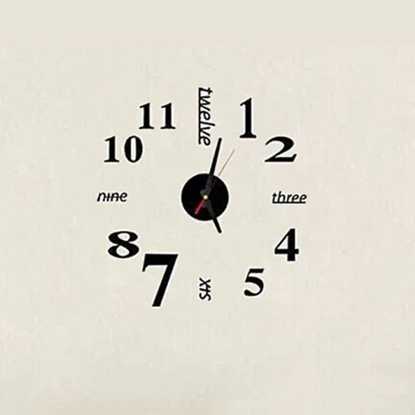 Lovelife WC37130 Horloge murale numérique DIY stéréo en acrylique, à coller