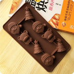 Moule en silicone 2 pièces pour dessert de Noël, Père Noël, chocolat, pâtisserie, cuisine, cuisson, en treillis de glace, Père Noël