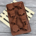 Moule en silicone 2 pièces pour dessert de Noël, Père Noël, chocolat, pâtisserie, cuisine, cuisson, en treillis de glace, Père Noël