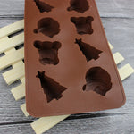 Moule en silicone 2 pièces pour dessert de Noël, Père Noël, chocolat, pâtisserie, cuisine, cuisson, en treillis de glace, Père Noël