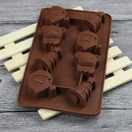 Moule en silicone 2 pièces pour dessert de Noël, Père Noël, chocolat, pâtisserie, cuisine, cuisson, en treillis de glace, Père Noël