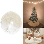 Jupe en peluche pour sapin de Noël Ornement rond blanc, Diamètre : 90cm, 90cm