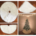 Jupe en peluche pour sapin de Noël Ornement rond blanc, Diamètre : 90cm, 90cm