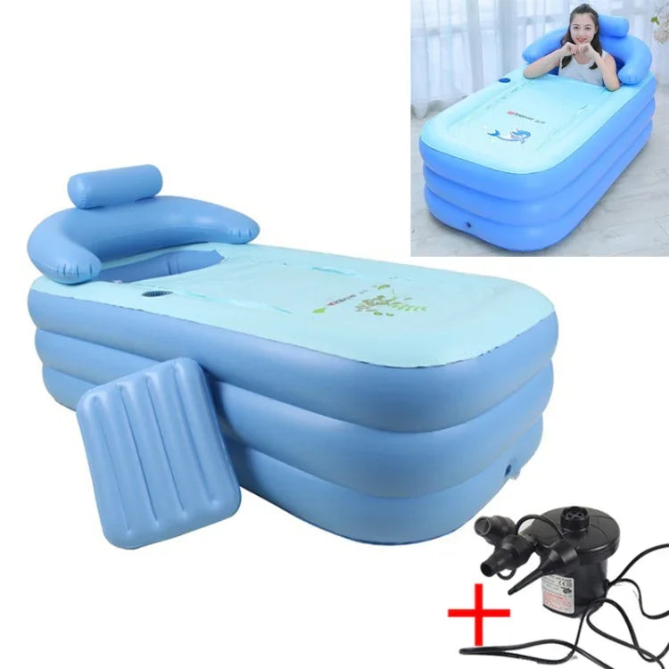 YT-038 Piscine gonflable pour bébé avec fond en éponge pliable, bain chaud pour adulte avec pompe de chargement, Piscine