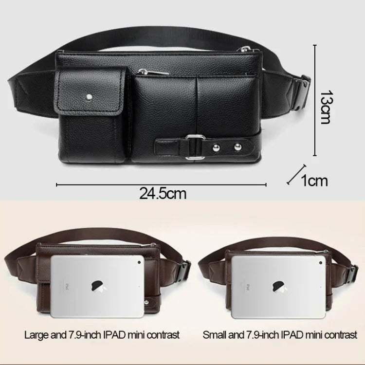 Sacs bandoulière universels pour hommes Sac banane rétro pour hommes, Taille: S (24.5cm x 13cm x 1cm)