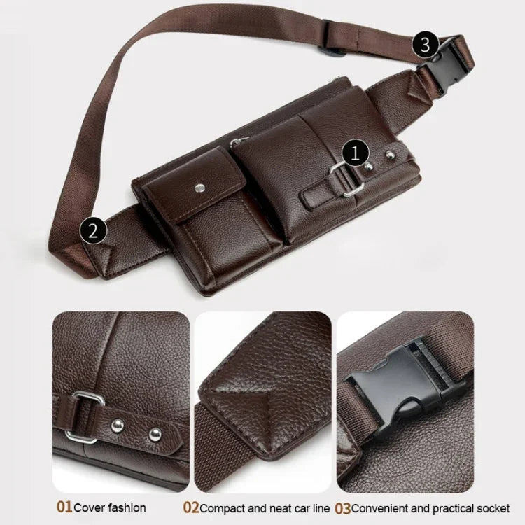Sacs bandoulière universels pour hommes Sac banane rétro pour hommes, Taille: S (24.5cm x 13cm x 1cm)