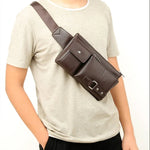 Sacs bandoulière universels pour hommes Sac banane rétro pour hommes, Taille: S (24.5cm x 13cm x 1cm)