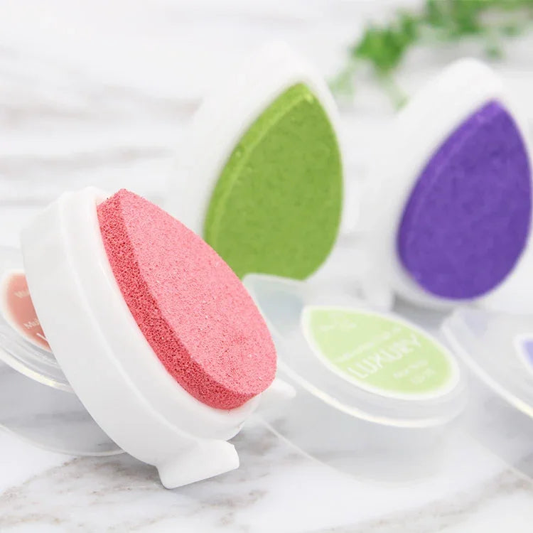 Tampons encreurs en forme de goutte d'eau pour enfants, tampons encreurs colorés pour scrapbooking, livraison de couleurs aléatoires, tampon encreur 2