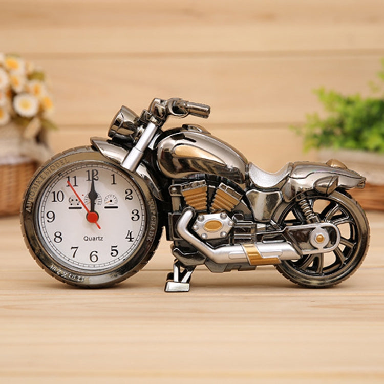 Réveil Moto Dessin Animé Chambre Plastique Aiguilles Réveil, Taille : 23*13*6cm, Or, Or, Rouge, Noir, Or, Noir