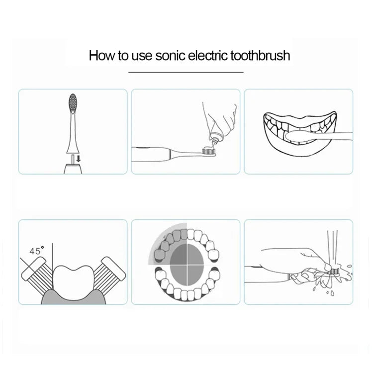 Brosse à dents électrique sonique étanche IPX7 à piles QYG Q2