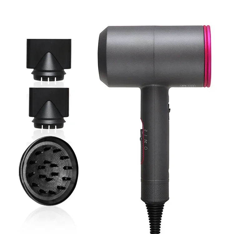 Sèche-cheveux Anionique à Température Constante, Air Chaud et Froid, Haute Puissance, Prise UE, Prise UE (Rouge + Gris) +3