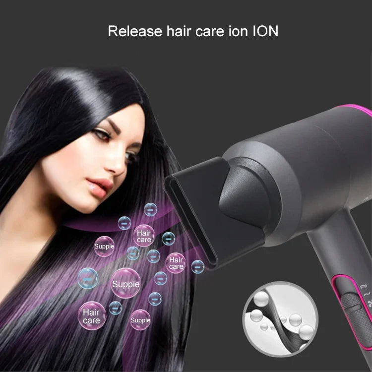 Sèche-cheveux Anionique à Température Constante, Air Chaud et Froid, Haute Puissance, Prise UE, Prise UE (Rouge + Gris) +3