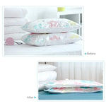 Sacs de rangement sous vide 11 pièces à motif tournesols, Sac de rangement sous vide Thinken pour couettes et vêtements avec pompe manuelle, Comprenant : 3 pièces 80*100 cm, 2 pièces 60*80 cm, 3 pièces 50*70 cm, 2 pièces 40*60 cm, 11 sacs de rangement