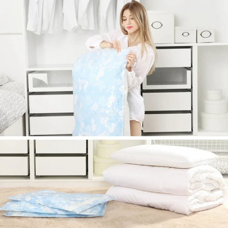 Sac de rangement sous vide à motif d'orchidées, Sac de rangement sous vide pour vêtements et couettes Thinken, Taille : 80*110 cm, Taille : 80*110 cm