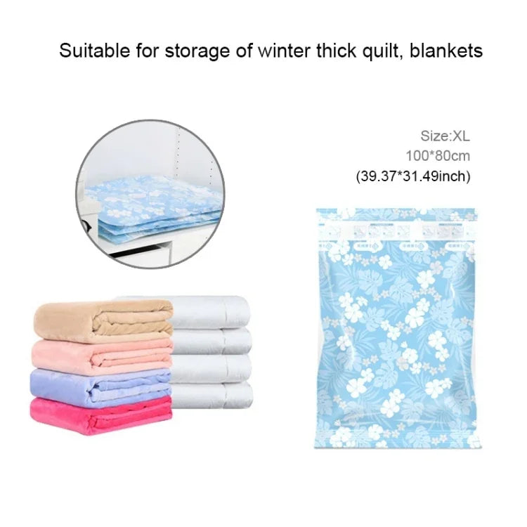 Sac de rangement sous vide à motif d'orchidées, sac de rangement sous vide Thinken pour couettes et vêtements, taille : 80*100 cm, taille : 80*100 cm