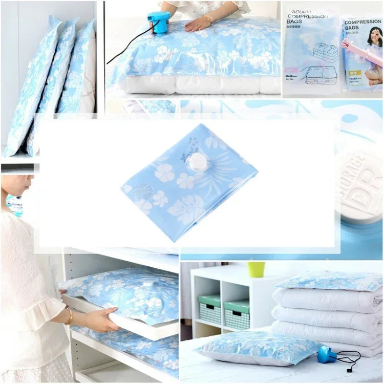 Sac de rangement sous vide à motif d'orchidées, sac de rangement sous vide Thinken pour couettes et vêtements, taille : 80*100 cm, taille : 80*100 cm