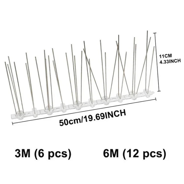 5 PCS / Set Répulsif à oiseaux 50cm Pointes en acier inoxydable anti-oiseaux SK411, 5 PCS