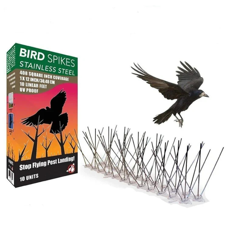 5 PCS / Set Répulsif à oiseaux 50cm Pointes en acier inoxydable anti-oiseaux SK411, 5 PCS