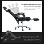 RC-10-1 Chaise d'ordinateur, chaise de bureau, chaise de jeu à domicile en tissu filet, repose-pieds relevable pivotant, chaise inclinable avec pieds en acier, avec pieds en acier/repose-pieds