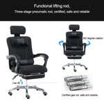 RC-10-1 Chaise d'ordinateur, chaise de bureau, chaise de jeu à domicile en tissu filet, repose-pieds relevable pivotant, chaise inclinable avec pieds en acier, avec pieds en acier/repose-pieds