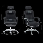 RC-10-1 Chaise d'ordinateur, chaise de bureau, chaise de jeu à domicile en tissu filet, repose-pieds relevable pivotant, chaise inclinable avec pieds en acier, avec pieds en acier/repose-pieds