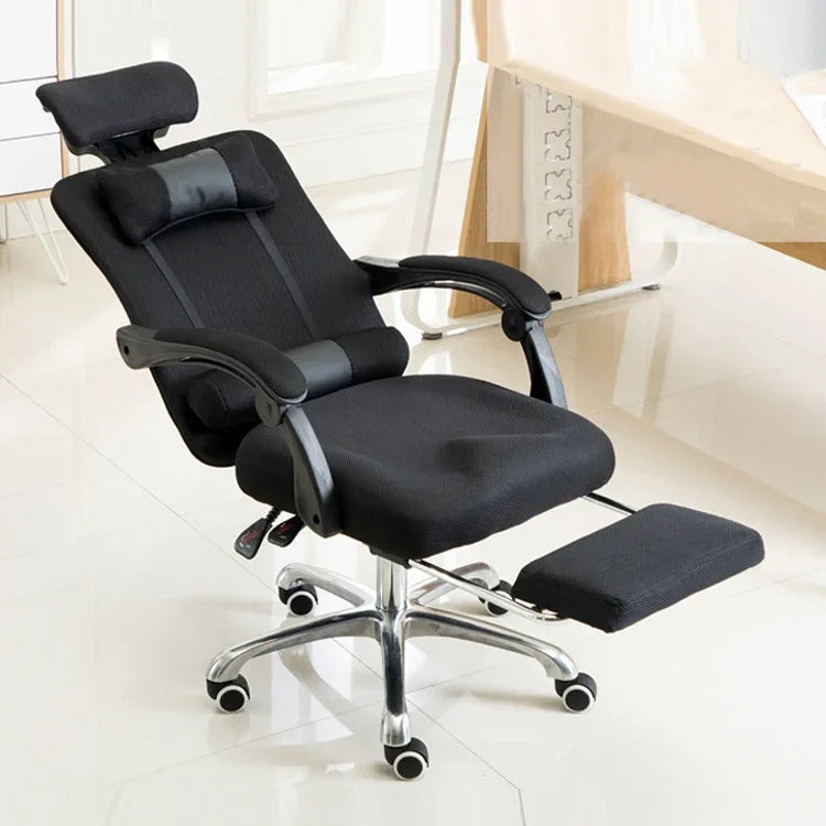 RC-10-1 Chaise d'Ordinateur Chaise de Bureau Maison Esports Tissu Réseau Relevable Pivotante avec Repose-pieds et Pieds en Alliage d'Aluminium, Avec Pieds/Repose-pieds en Alliage d'Aluminium